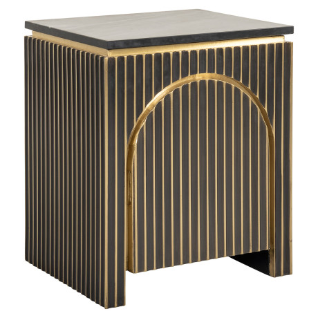 Richmond Nachtkastje 'Les Arcs' Brass en marmer, 60 x 50cm