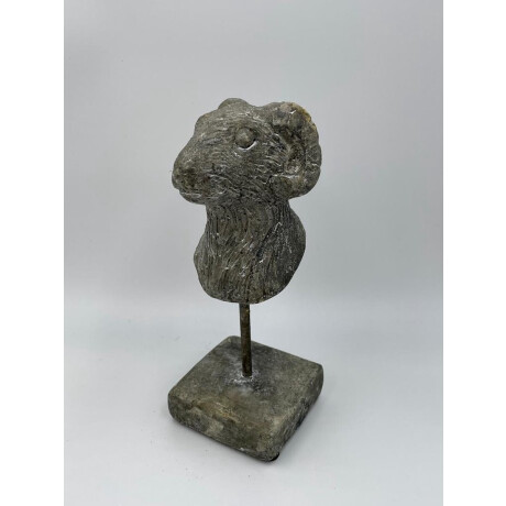 Decoratiebeeld Ram op voet stonegrey grijs steen maat S H20xB7,5CM | 121012 | Home Sweet Home | Stoer & Sober Woonstijl