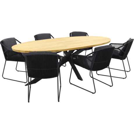 4 Seasons Outdoor Tuinset Accor Prado Teak-Anthracite 240 cm