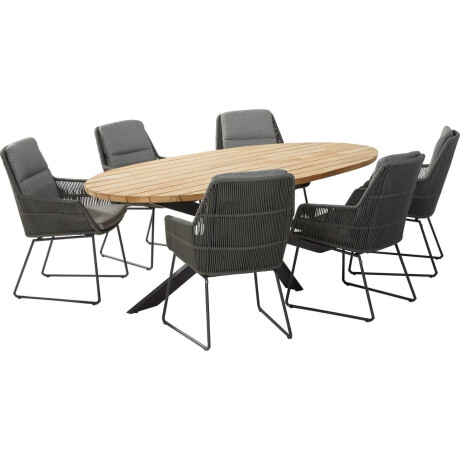 4 Seasons Outdoor Tuinset Valencia Platinum Prado Teak-Anthracite 240 cm