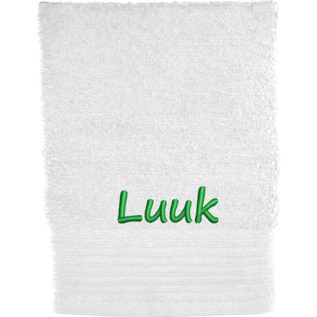 Handdoek met naam - geborduurd en gepersonaliseerd - in wit- 70cmx140cm