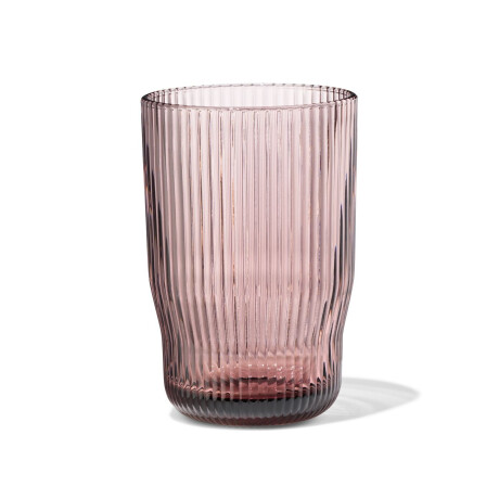 HEMA HEMA Longdrinkglas 340ml Bergen Glas Streep Reliëf Bordeauxrood (bordeauxrood)