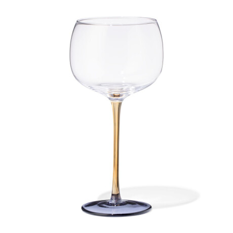 HEMA HEMA Wijnglas 380ml Glas Geel Met Blauw (multi)
