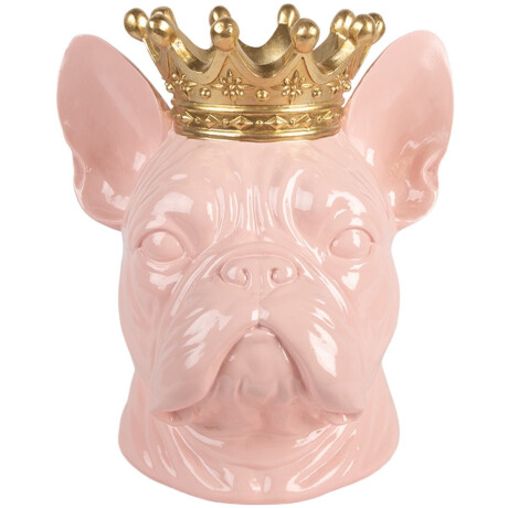 Clayre & Eef Decoratie Beeld Hond 19x16x20 cm Roze Kunststof