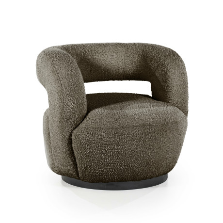 Eleonora Draaifauteuil 'Sharon' Bouclé, kleur Bruin