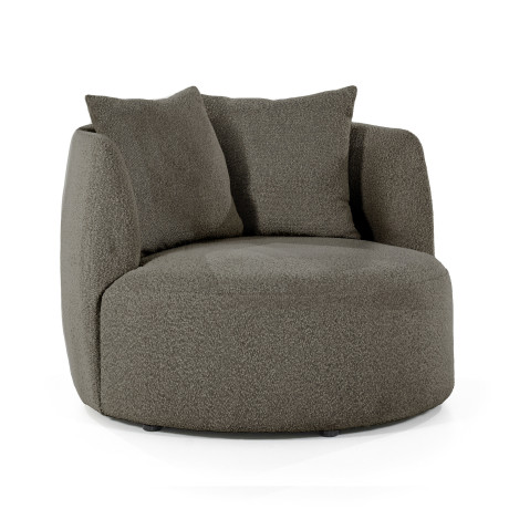 Eleonora Fauteuil 'Louis' Bouclé, kleur Bruin