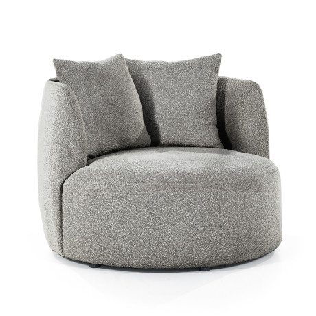 Eleonora Fauteuil 'Louis' Bouclé, kleur Grijs