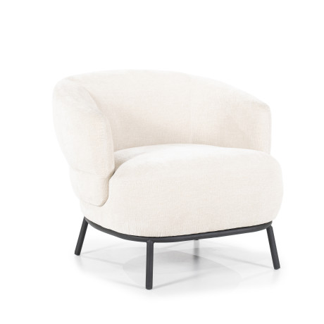 Eleonora Fauteuil 'David' Chenille, kleur Beige