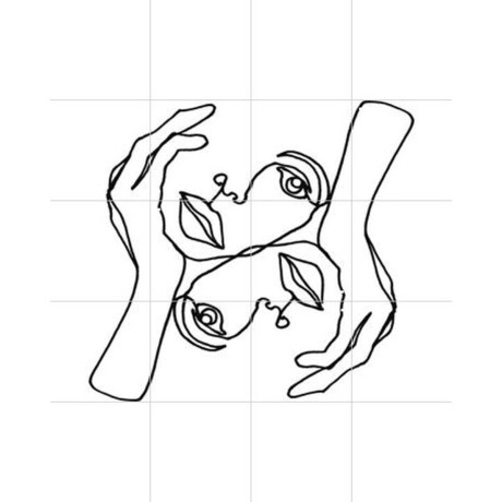 IXXI Julie, Julia Hariri - 80 x 100 cm - Gratis ophangtool - Grote wanddecoratie en posters - Abstract, Minimalistisch, Line art, Illustraties