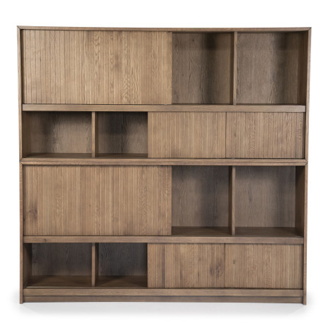 Eleonora Boekenkast 'Milo' Eiken, 173 x 180cm, kleur Bruin
