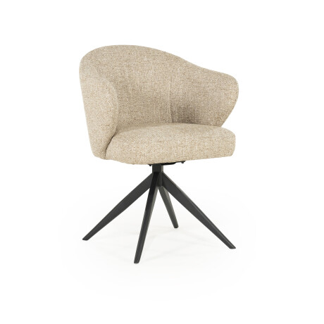 Eleonora Draaibare Eetkamerstoel 'Connor' kleur Taupe