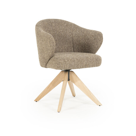 Eleonora Draaibare Eetkamerstoel 'Connor' Eiken onderstel, kleur Bruin