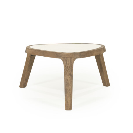 Eleonora Organische Salontafel 'Fred' Marmer en mangohout, 51 x 60cm