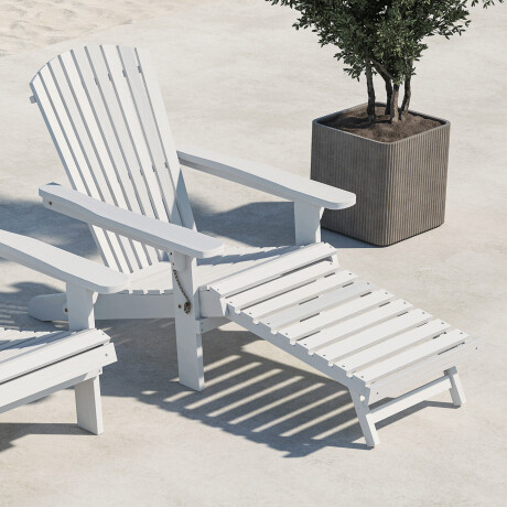 Nohr Inklapbare Loungestoel 'Tomica' Acaciahout, kleur Wit