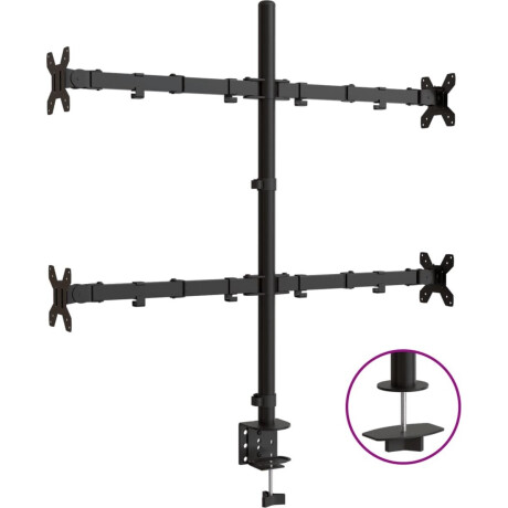 vidaXL Monitorbeugel VESA 75/100 mm - Zwart - Staal Monitorbeugel - Monitorstandaard - Laptop Stand - Pc Accessoires - Kantooraccessoires