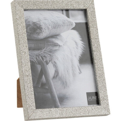 J-Line fotolijst - fotokader Glitter - hout - zilver - medium - 4 stuks