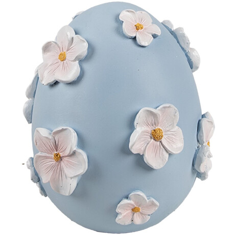 Clayre & Eef Decoratie Beeld Ei Ø 11x13 cm Blauw Kunststof