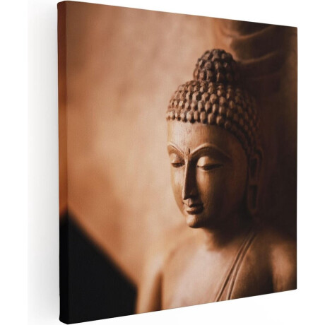Artaza Canvas Schilderij Boeddha Beeld - 80x80 - Groot - Foto Op Canvas - Canvas Print