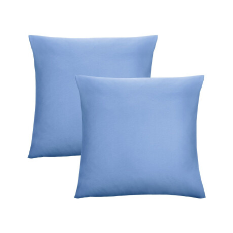 Biberna Fijne jersey kussenhoes (Blauw, 80x80)