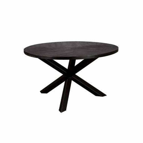 Tower Living Ronde Eettafel 'Viola' Mangohout, 130cm, kleur Zwart