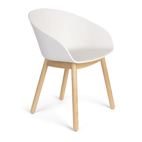 Zuiver Eetkamerstoel 'Void' Eiken en gerecycled PP, kleur Wit