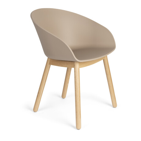 Zuiver Eetkamerstoel 'Void' Eiken en gerecycled PP, kleur Latte Brown