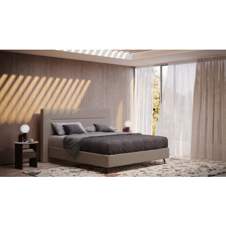 BRUNO Surpreme boxspring 200x200cm in taupe grijs-beige | Keuze uit: 6 kleuren & 4 hoofdborden | Luxe 27 cm Pulse-Latex-matras | Made in Germany