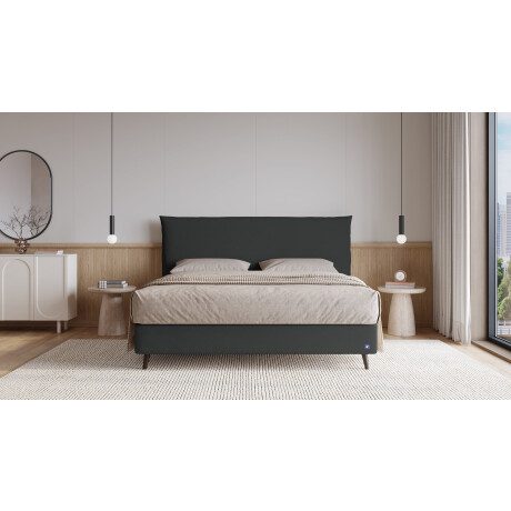 BRUNO Surpreme boxspring 200x200cm in antraciet | Keuze uit: 6 kleuren & 4 hoofdborden | Luxe 27 cm Pulse-Latex-matras | Made in Germany
