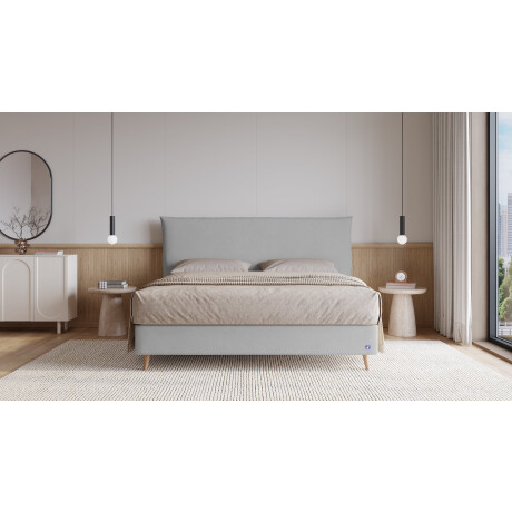 BRUNO Surpreme boxspring 200x200cm in lichtgrijs | Keuze uit: 6 kleuren & 4 hoofdborden | Luxe 27 cm Pulse-Latex-matras | Made in Germany