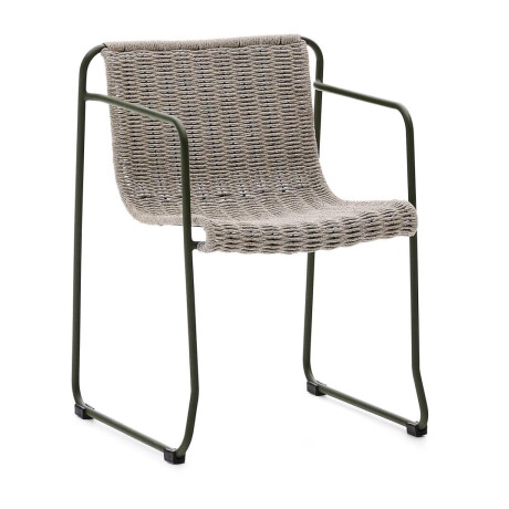 Kave Home Tuinstoel 'Maurina' Touw en staal, kleur Grijs