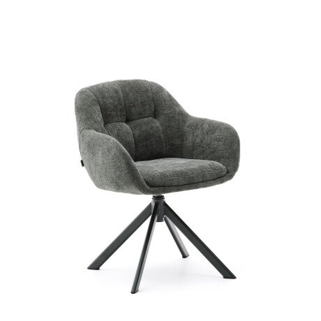 Kave Home Draaibare Eetkamerstoel 'Dorina' Chenille, kleur Groen