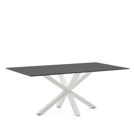 Kave Home Eettafel 'Argo' Glas, 200 x 100cm, kleur Zwart