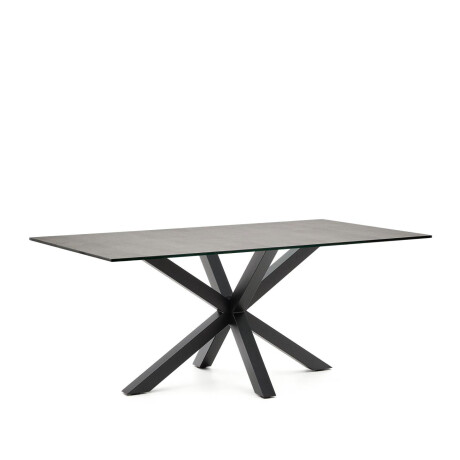 Kave Home Eettafel 'Argo' Iron Moss Keramiek, 180 x 100cm, kleur Zwart