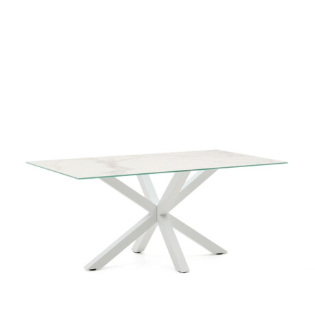 Kave Home Eettafel 'Argo' Keramiek, 160 x 90cm, kleur Wit