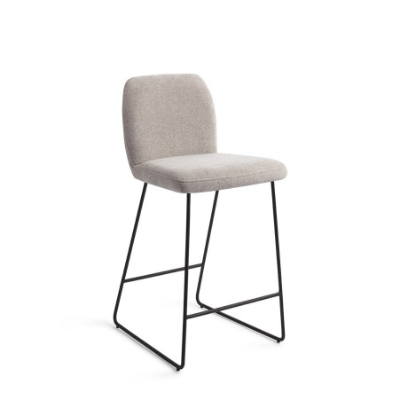 Jesper Home Barkruk 'Ikata' Slide Black, kleur Pretty Plaster (zithoogte 65cm)