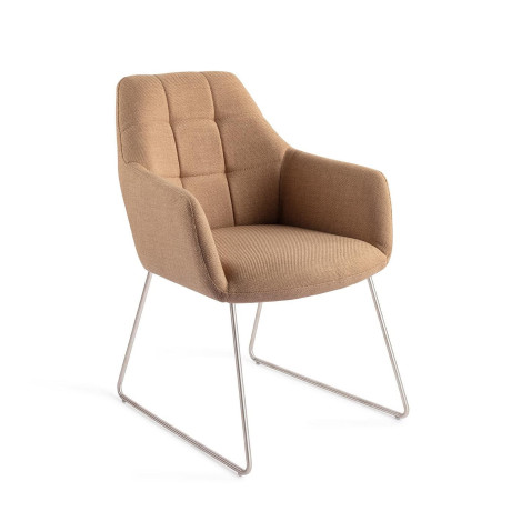 Jesper Home Eetkamerstoel 'Noto' Slide Steel, kleur Toasted Toffee