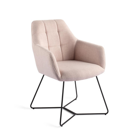 Jesper Home Eetkamerstoel 'Noto' Beehive Black, kleur Petal Pink