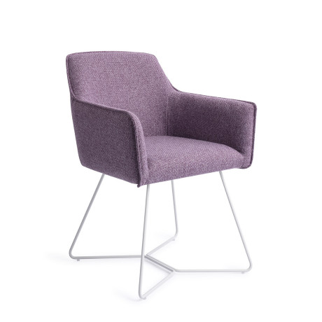 Jesper Home Eetkamerstoel 'Hofu' Beehive White, kleur Violet Daisy