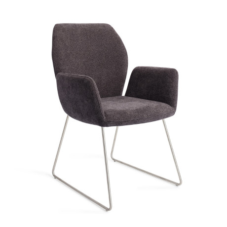 Jesper Home Eetkamerstoel 'Misaki' Slide Steel, kleur Almost Black