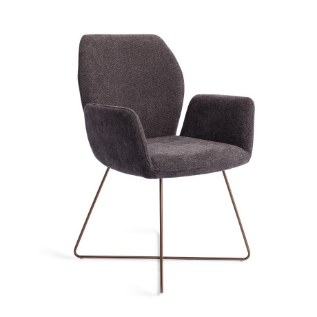 Jesper Home Eetkamerstoel 'Misaki' Cross Rose, kleur Almost Black