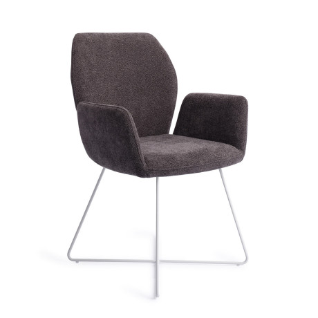 Jesper Home Eetkamerstoel 'Misaki' Cross White, kleur Almost Black