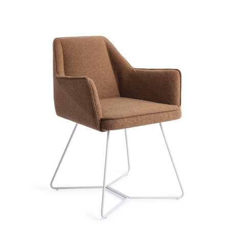 Jesper Home Eetkamerstoel 'Tome' Beehive White, kleur Cinnamon Bun