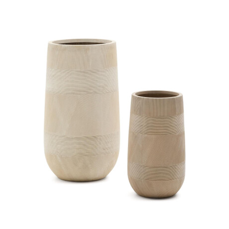Kave Home Plantenpot 'Tival' Set van 2 stuks, kleur Beige