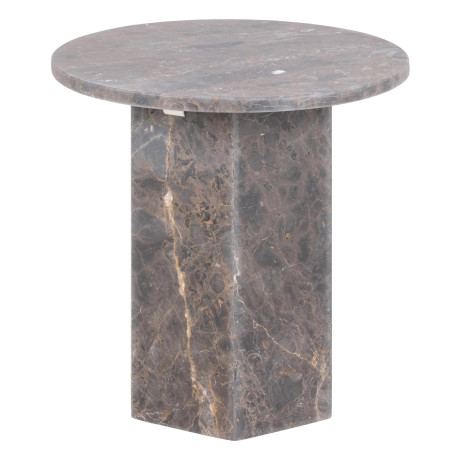 Bendt Ronde Bijzettafel 'Lasonya' Marmer, 50cm, kleur Bruin