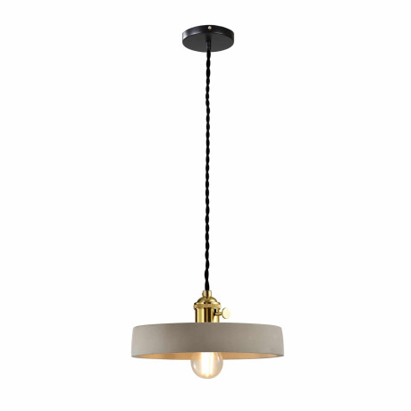 QUVIO Hanglamp landelijk - Platte vorm van beton - Diameter 21 cm