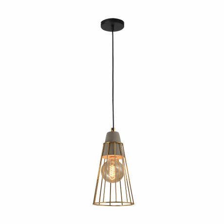 QUVIO Hanglamp industrieel - Beton met kegelvormige kooi - Diameter 14 cm