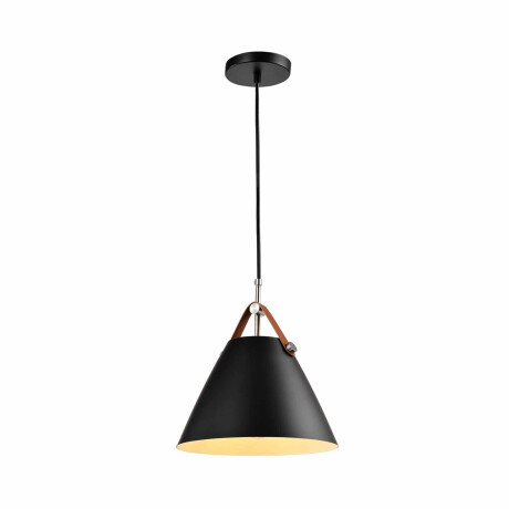 QUVIO Hanglamp modern - Kegel met leren riempje - Diameter 27 cm