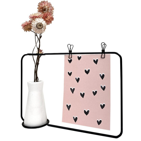 QUVIO fotolijst - Metalen frame - Wit vaasje