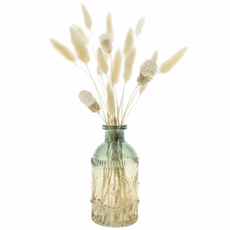 QUVIO Glazen vaas - 6 x 13 cm (dxh) - Geel/Blauw