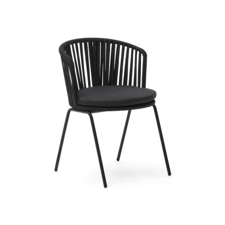 Kave Home Tuinstoel 'Saconca' Gevlochten touw, kleur Zwart
